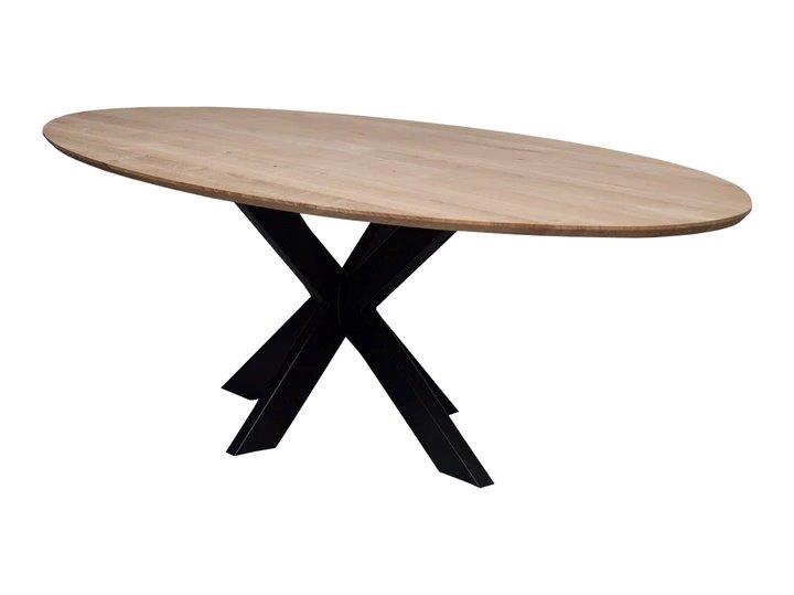 Ovale Tafelblad met facetkant massief eiken